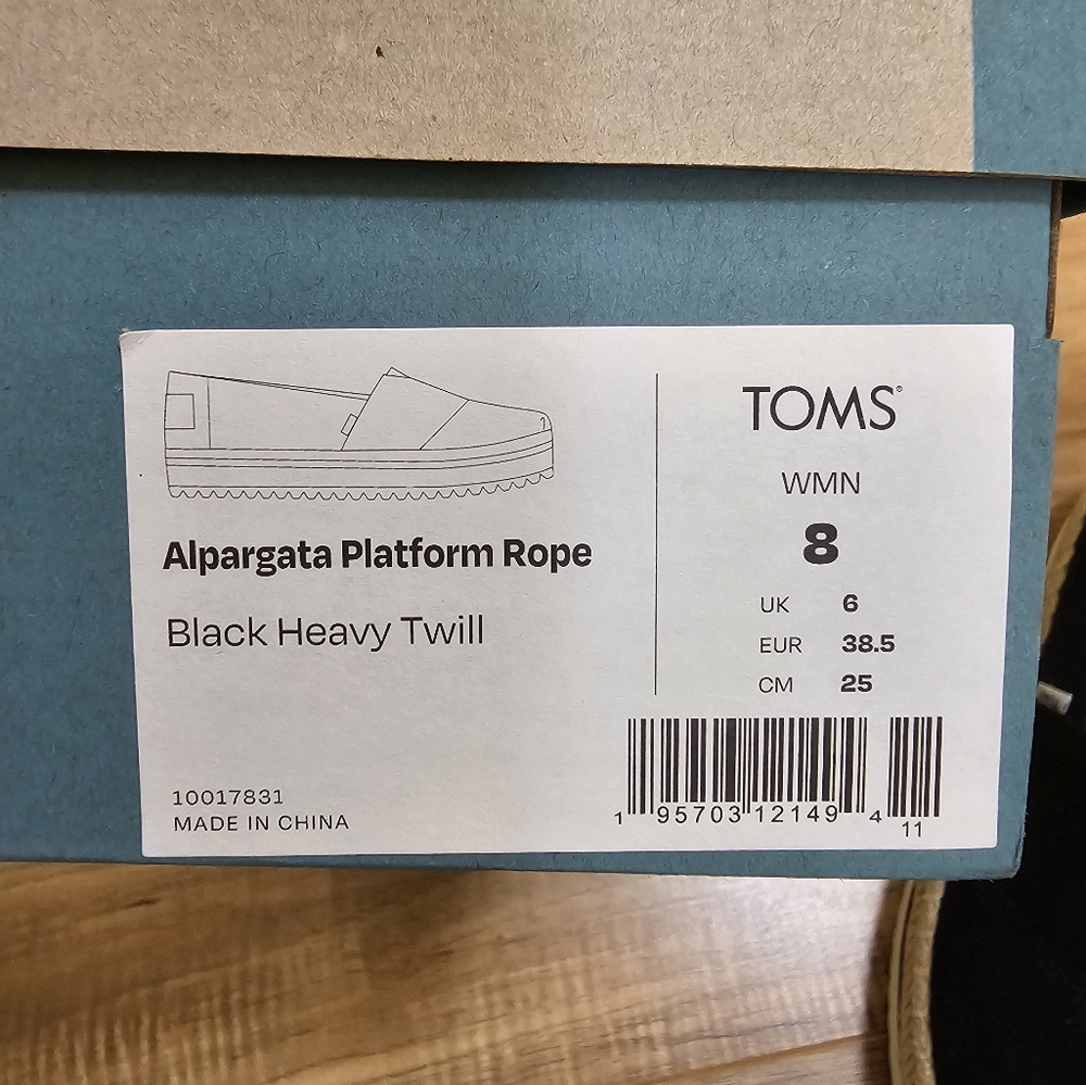 TOMS Alpargata Platform Rope, black, size US 8 - Picture 10 of 11